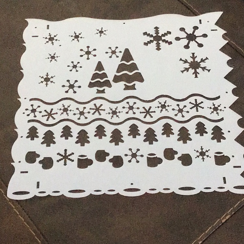 🎄 ❄️ Christmas Winter Themed Stencil Template, 11x11”